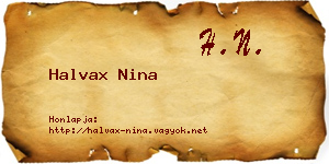 Halvax Nina névjegykártya